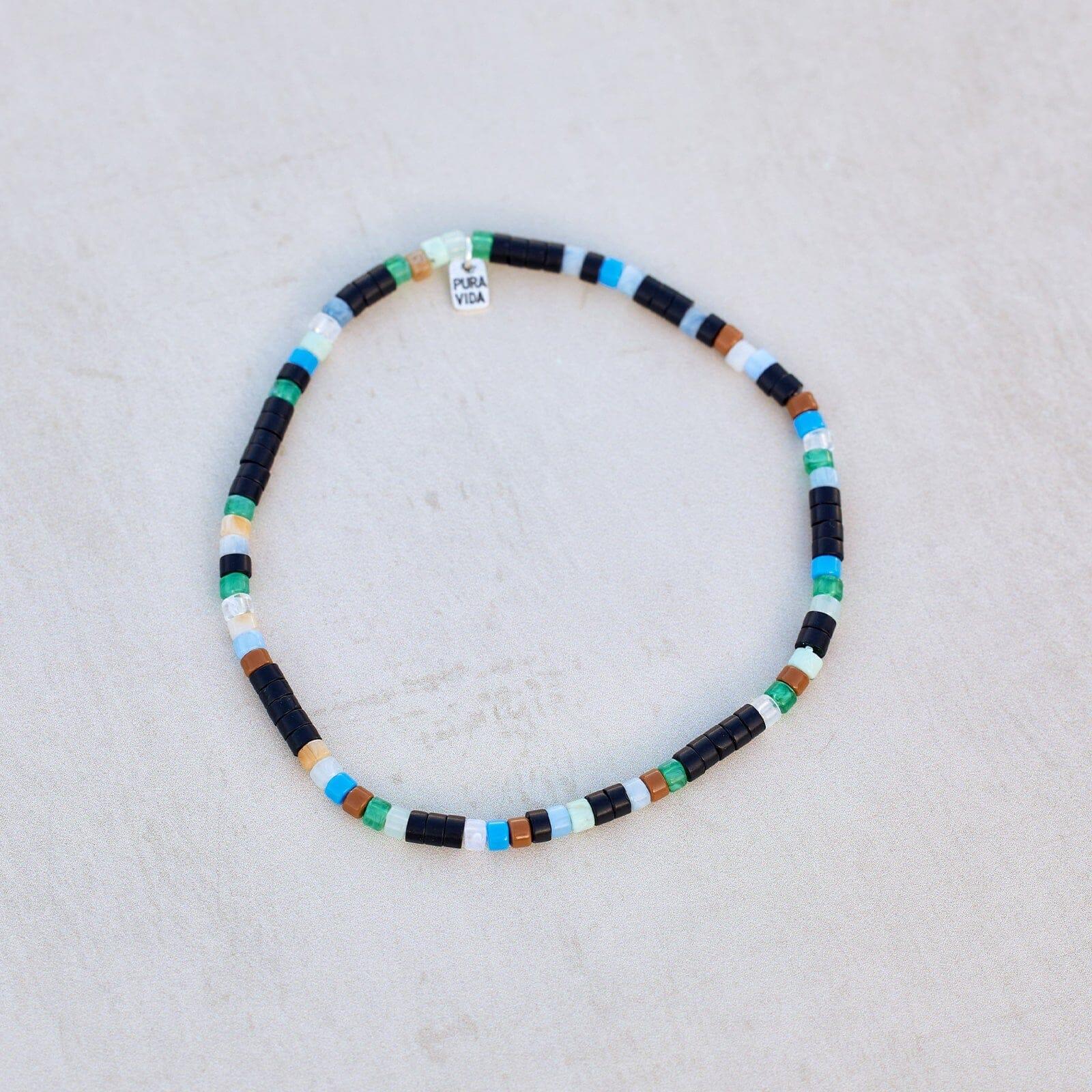 Men's Mixed Seed Bead Stretch Anklet Product Image