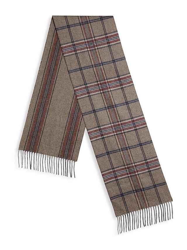 Mens COLLECTION Plaid Silk-Cashmere Scarf Product Image