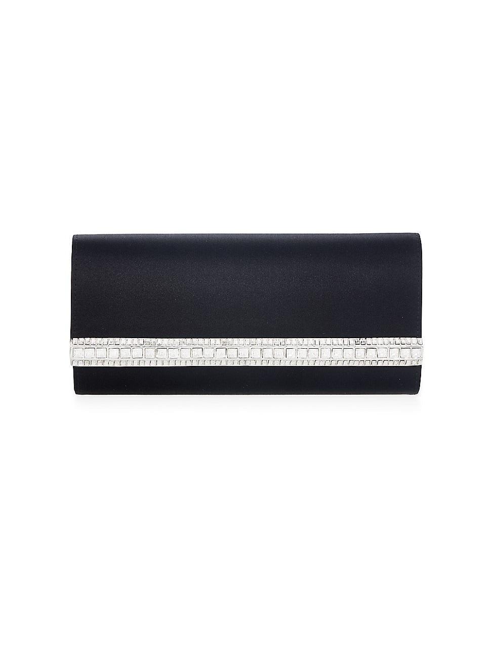 JUDITH LEIBER COUTURE Perry Crystal Bar Satin Clutch Product Image