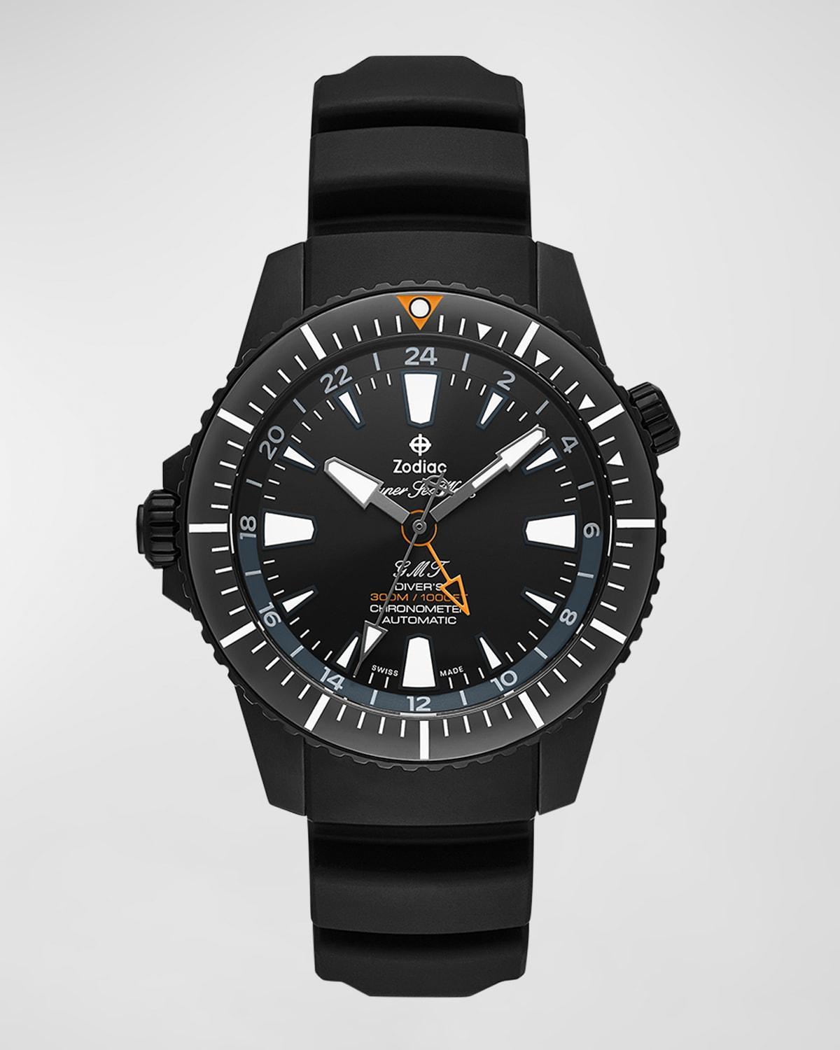 Mens Super Sea Wolf LHD Pro-Diver GMT Rubber Strap Watch, 42mm Product Image