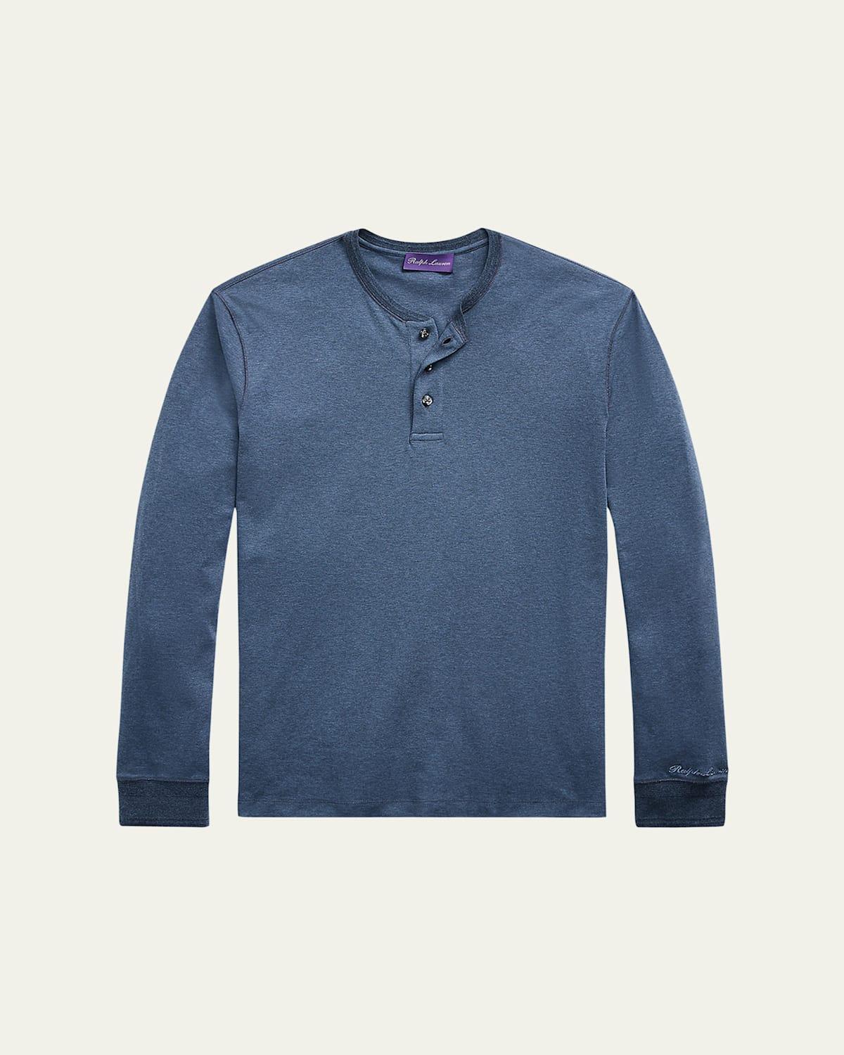 Mens Cotton Crewneck Henley Product Image