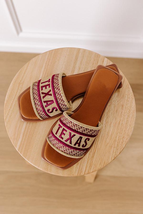 Texas Embroidered Sandal in Maroon Product Image