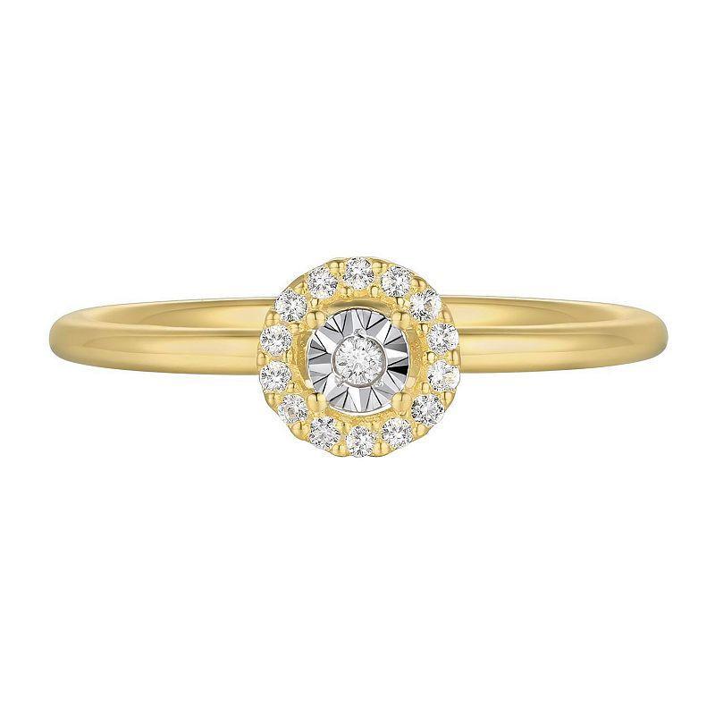 14k Gold Over Silver 1/10 Carat T.W. Diamond Ring, Womens White Product Image