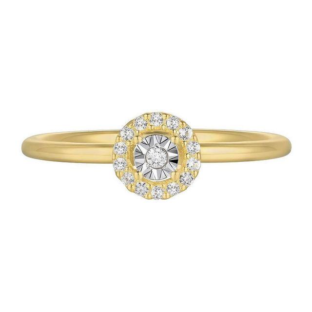 14k Gold Over Silver 1/10 Carat T.W. Diamond Ring, Womens Gold Tone Product Image