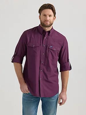 Men's Wrangler Performance Snap Long Sleeve Solid Shirt | Men's SHIRTS | Wrangler® Product Image