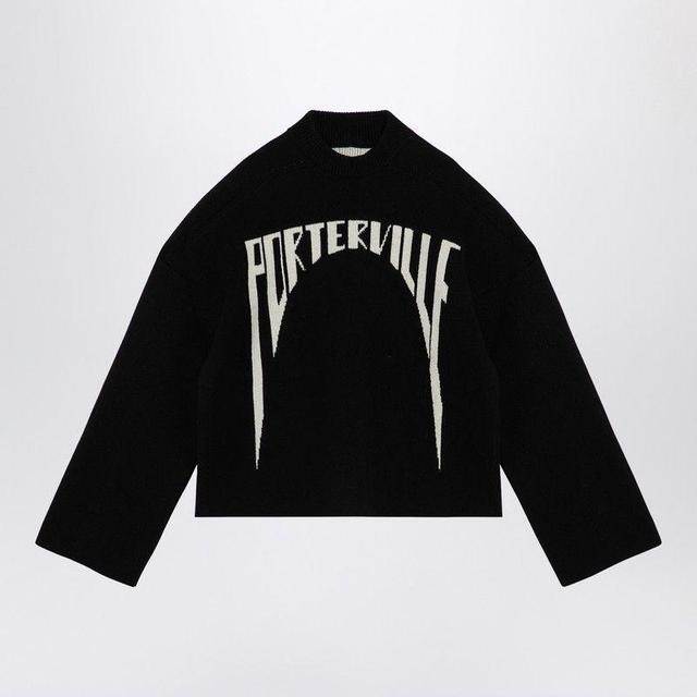 RICK OWENS Black Wool Jumper With Logo Product Image