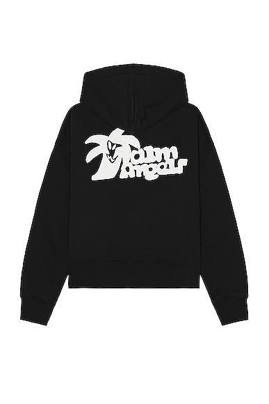 Palm Angels Hunter Hoodie in Black. Size XL/1X. Product Image