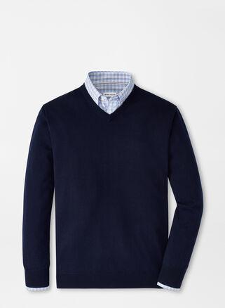 Peter Millar Mens Autumn Crest V-Neck | Color: Navy | Size: 3XL Product Image