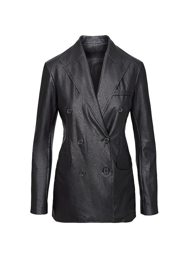 Commando Oversize Double Breasted Faux Leather Blazer Product Image