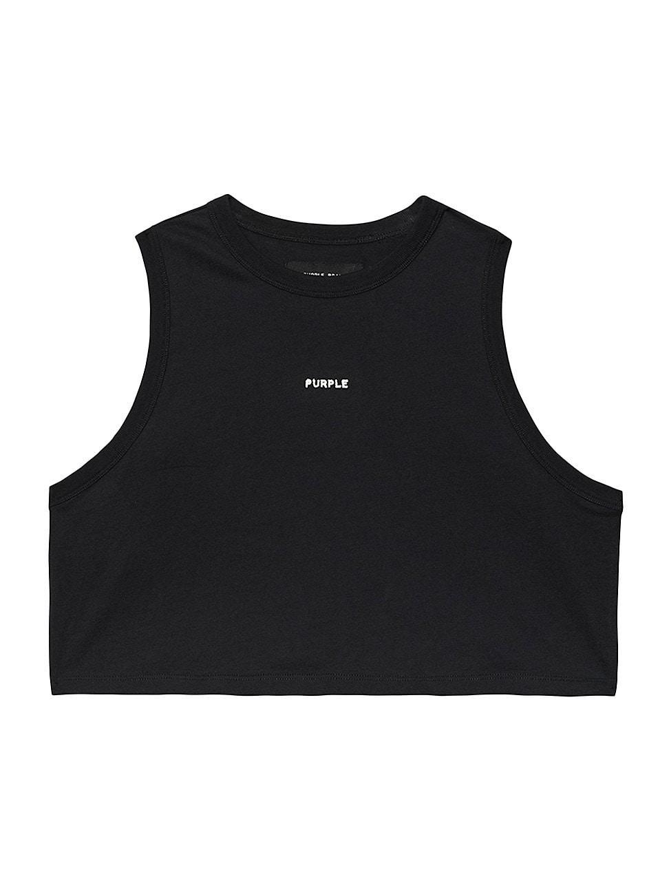 Womens Rib-Knit Logo Crop Tank Product Image