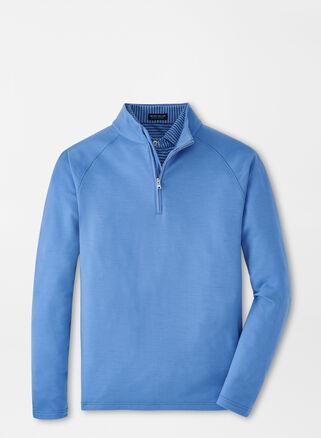 Peter Millar Mens Excursionist Flex Performance Pullover | Color: Regatta Blue | Size: M Product Image