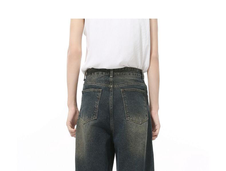 Mid Rise Washed Loose Fit Jeans Product Image