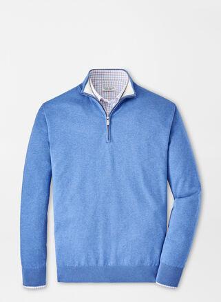 Peter Millar Mens Whitaker Quarter-Zip Sweater | Color: Maritime | Size: XL Product Image