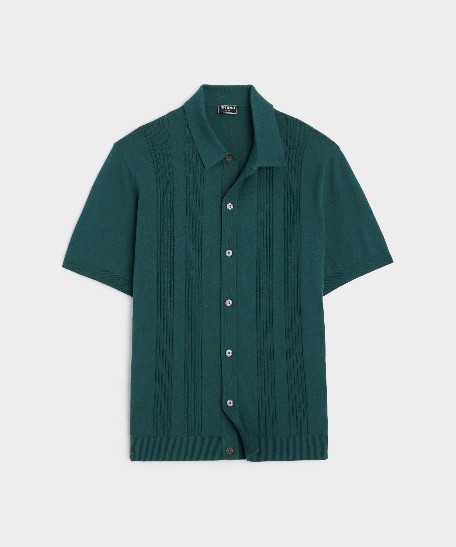 Silk Cotton Ribbed Full Placket Polo Product Image