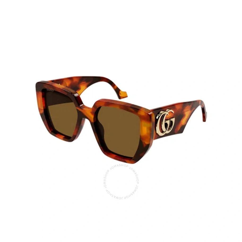 Brown Geometric Ladies Sunglasses Gg0956s 007 54 In Gray Product Image