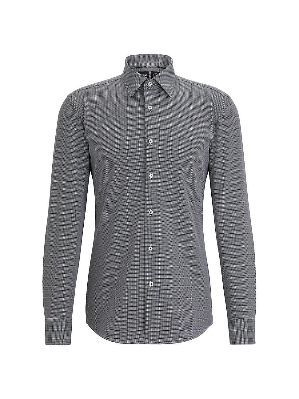 Mens Slim-Fit Shirt in Structured Performance-Stretch Fabric Product Image