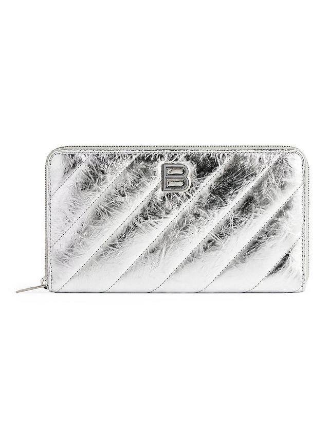 Womens Crush Continental Wallet Metallized Quilted Product Image