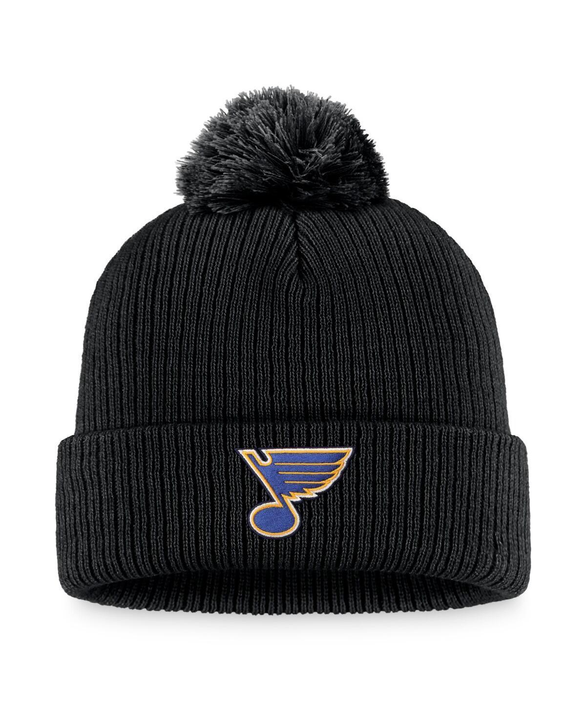 Mens Fanatics Branded Navy St. Louis Blues Core Primary Logo Cuffed Knit Hat with Pom Product Image