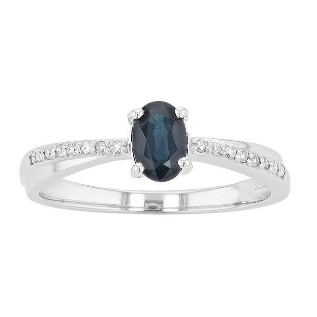 Gemminded 10k Gold White Sapphire & Diamond Accent Ring, Womens Blue Product Image