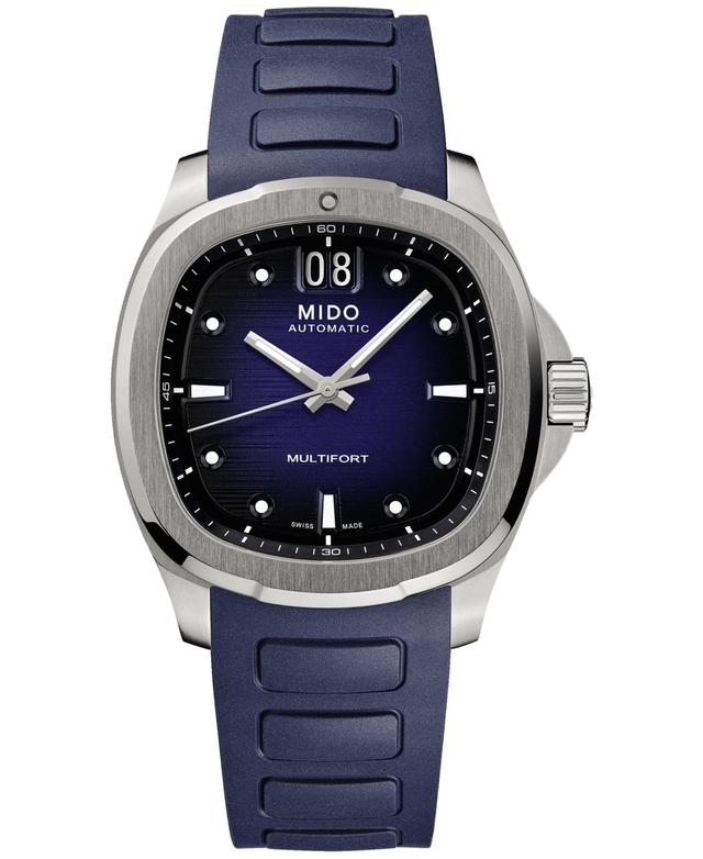 Mido Mens Swiss Automatic Multifort Blue Rubber Strap Watch 41mm Product Image