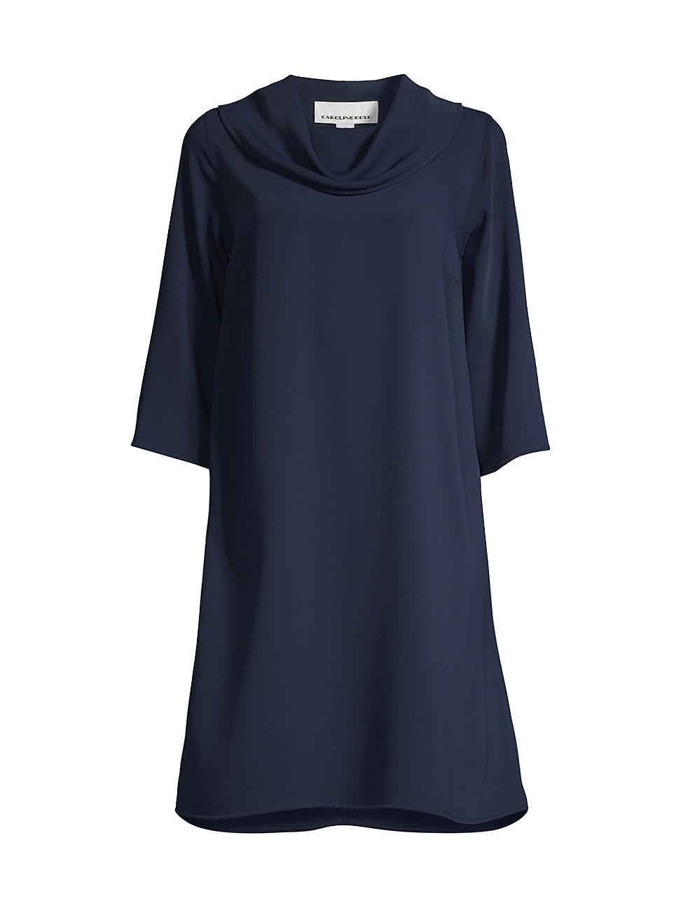 Womens Cowlneck Crepe Shift Dress Product Image