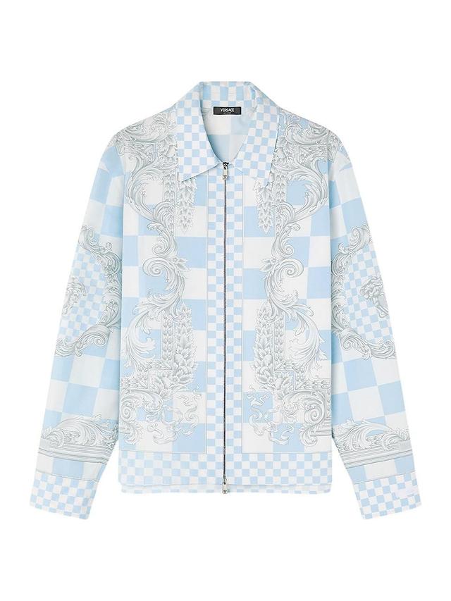 Mens Medusa & Checked Cotton Jacket Product Image