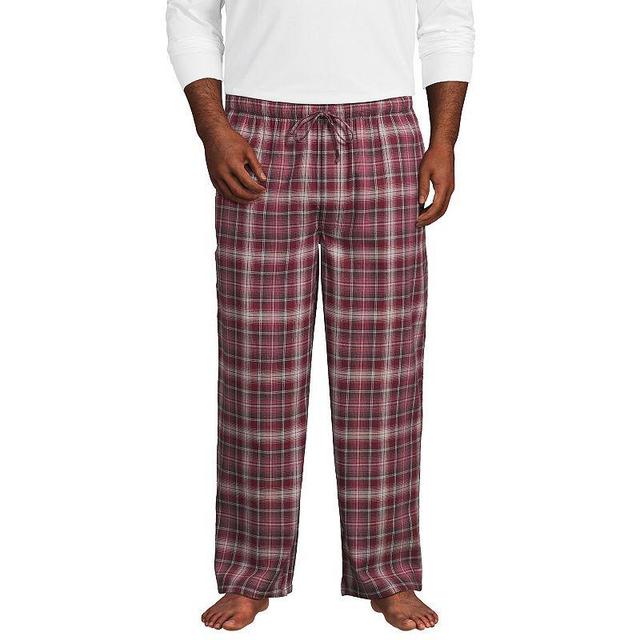 Big & Tall Lands End Flannel Top & Bottoms Pajama Set, Mens Red Shadow Product Image