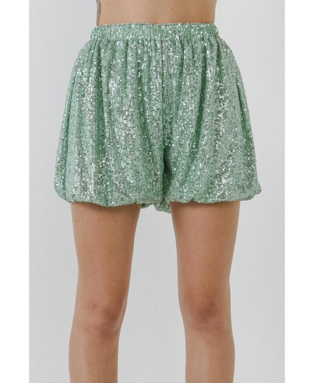 Womens Sequins Blouson Shorts Product Image