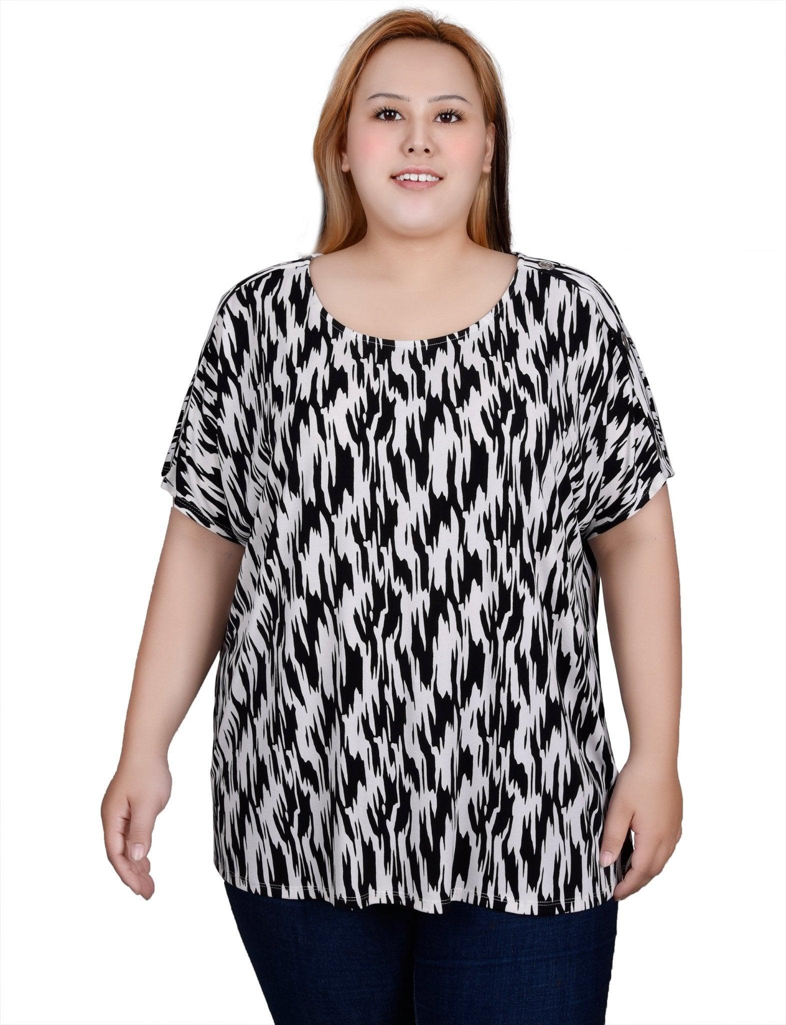 Short Sleeve Extended Sleeve Tunic Top - Plus Product Image