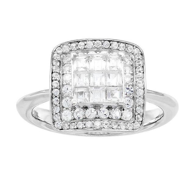 14k White Gold 1 Carat T.W. Diamond Cluster Ring, Womens Product Image