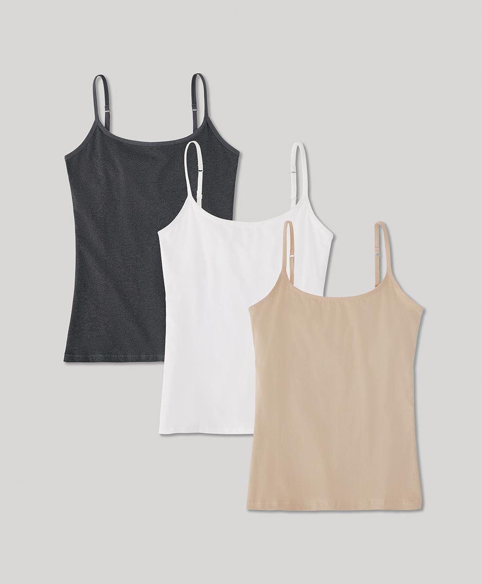 PACT Organic Cotton Shelf Bra Camisole 3-Pack (Favorites) Women's Sleeveless Product Image