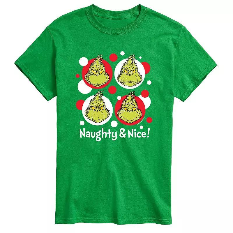 Big & Tall Grinch Naughty And Nice Tee, Mens Product Image