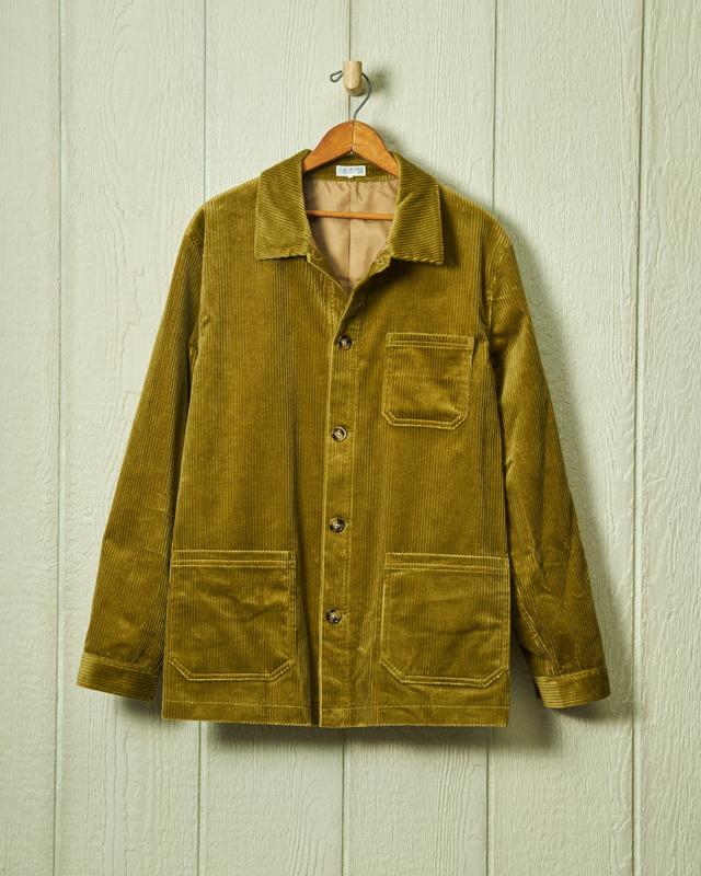 Corduroy French Workman’s Jacket in Olive Product Image