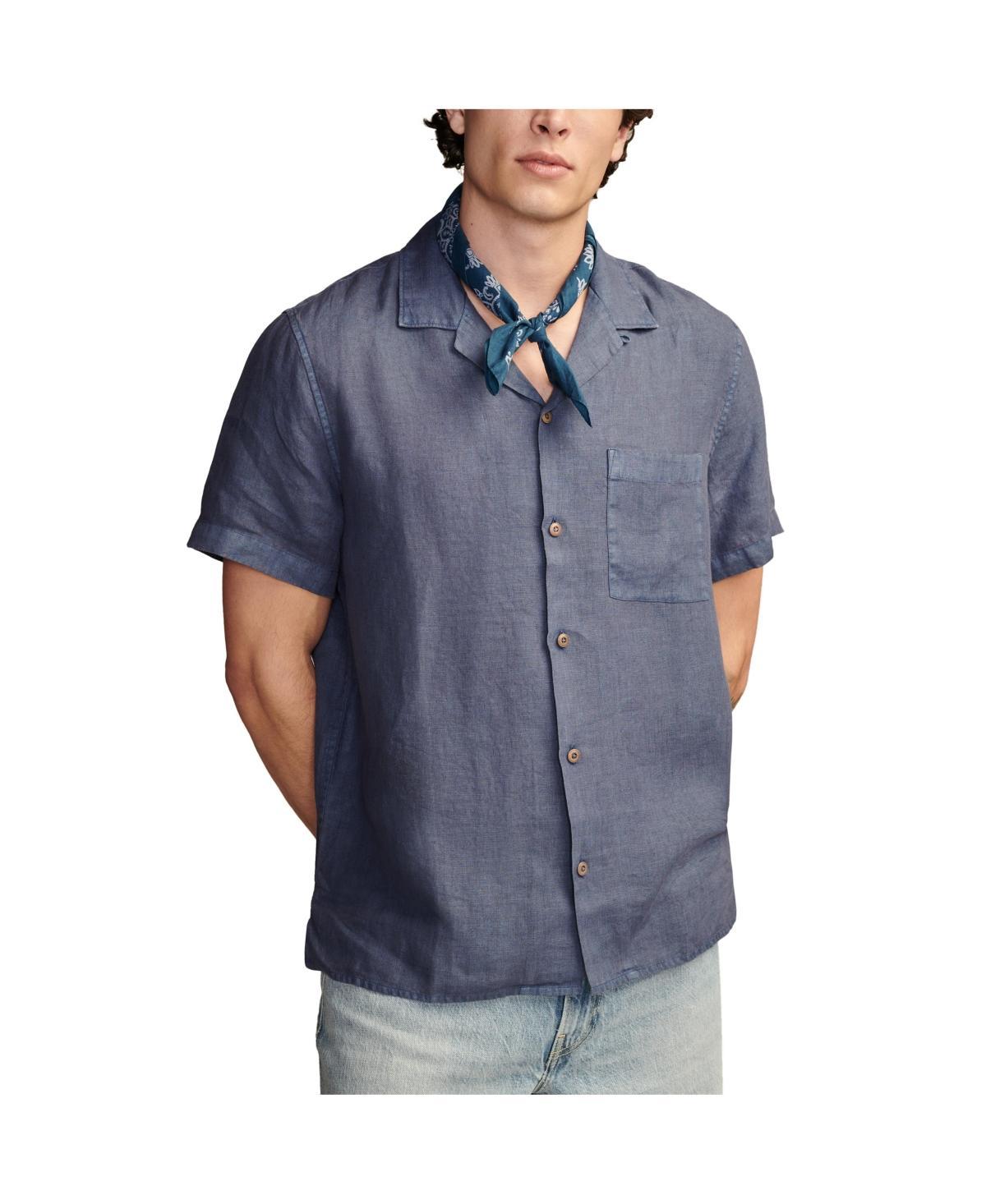 Lucky Brand Mens Linen Camp Collar Short Sleeve Shirt Product Image