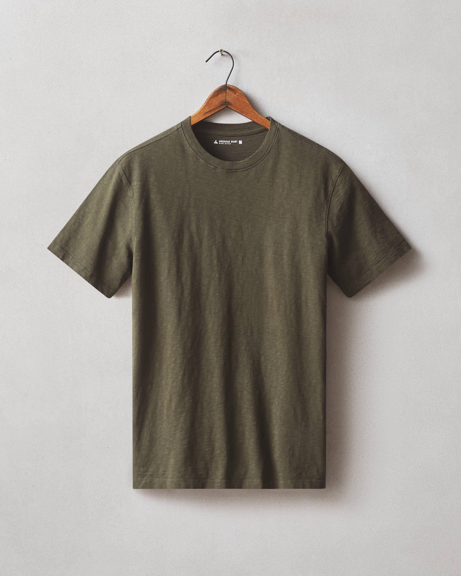 Premium Slub Crew Tee - Deep Olive Product Image