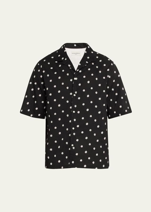 Mens Embroidered Dots Camp Shirt Product Image