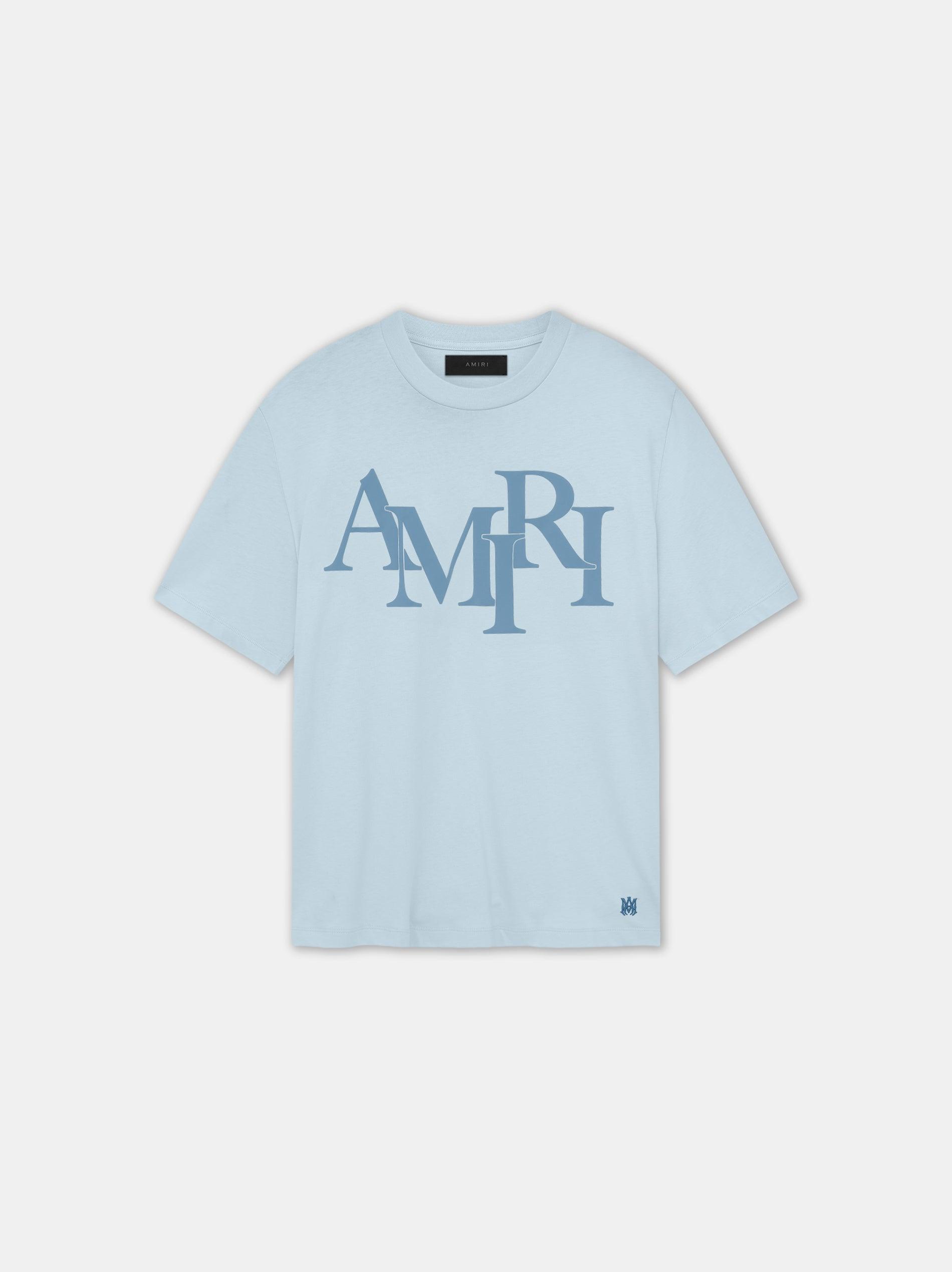 AMIRI STAGGERED TEE - Cerulean Male Product Image