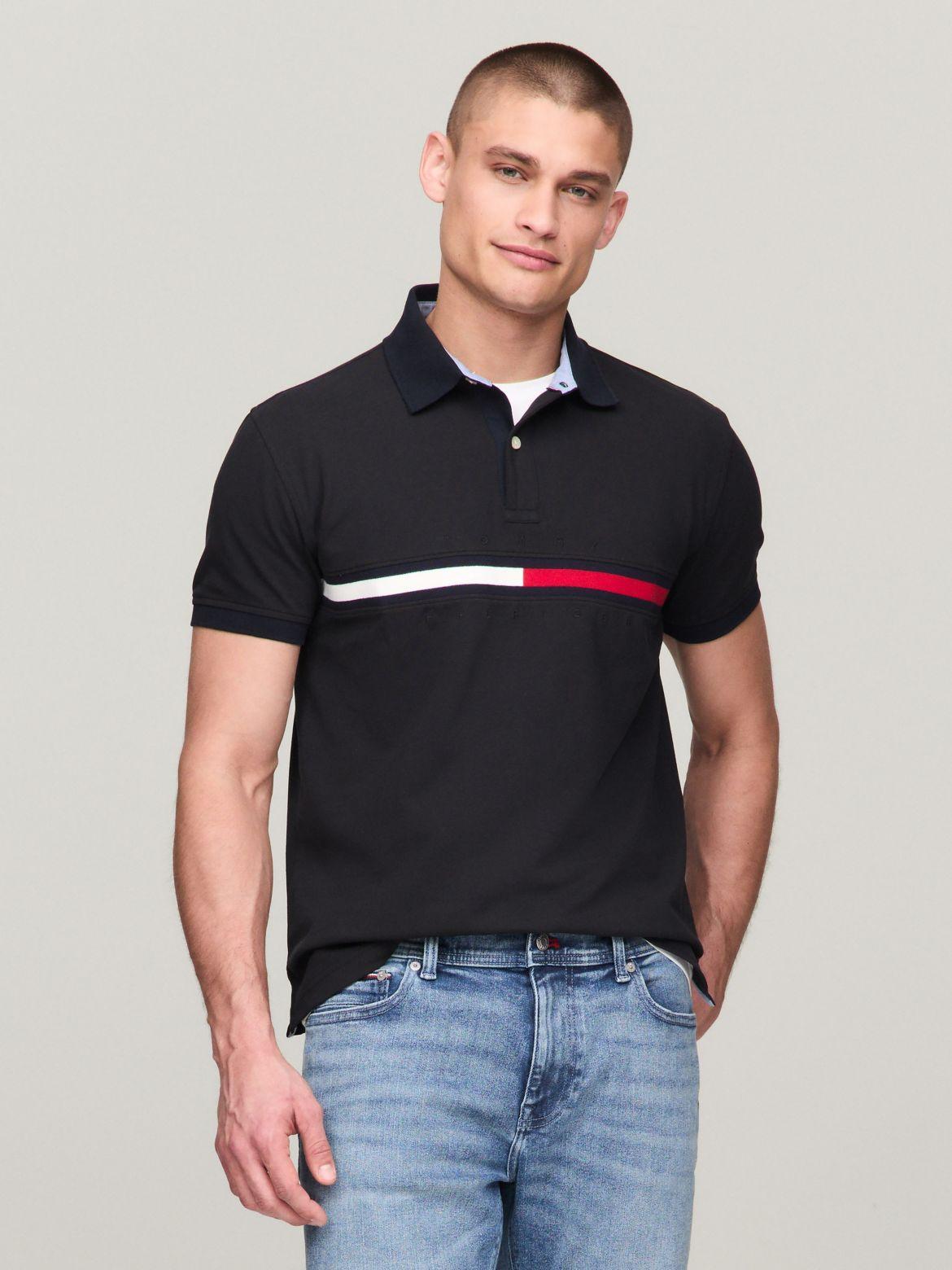 Tommy Hilfiger Men's Regular Fit Embroidered Stripe Logo Polo Product Image