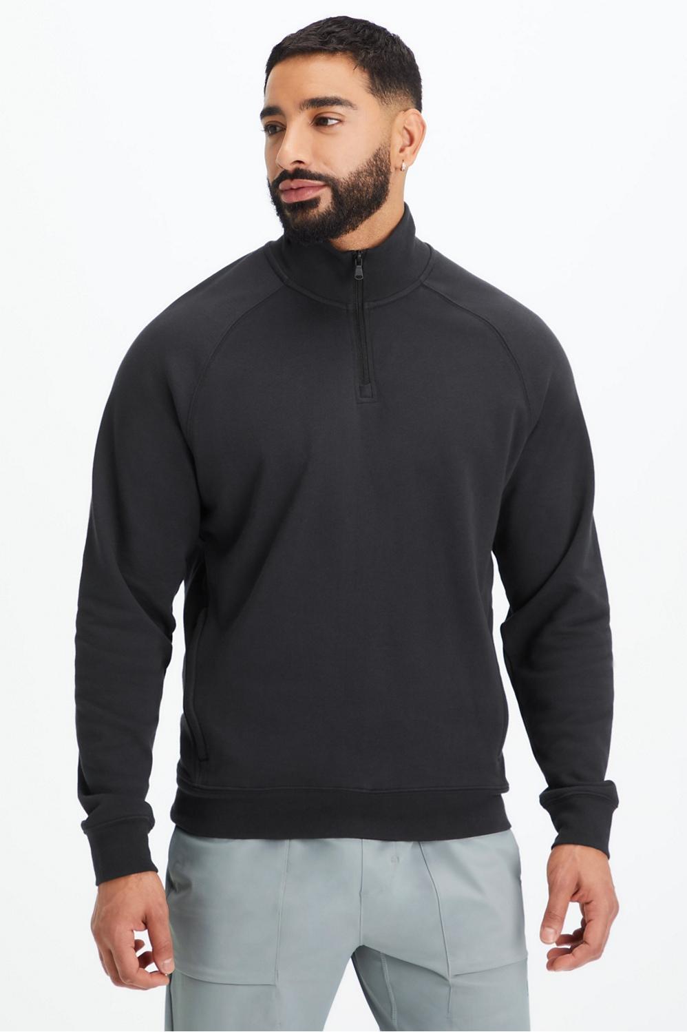 Fabletics Men The Lightweight Go-To 1/4 Zip male black Size XL Product Image