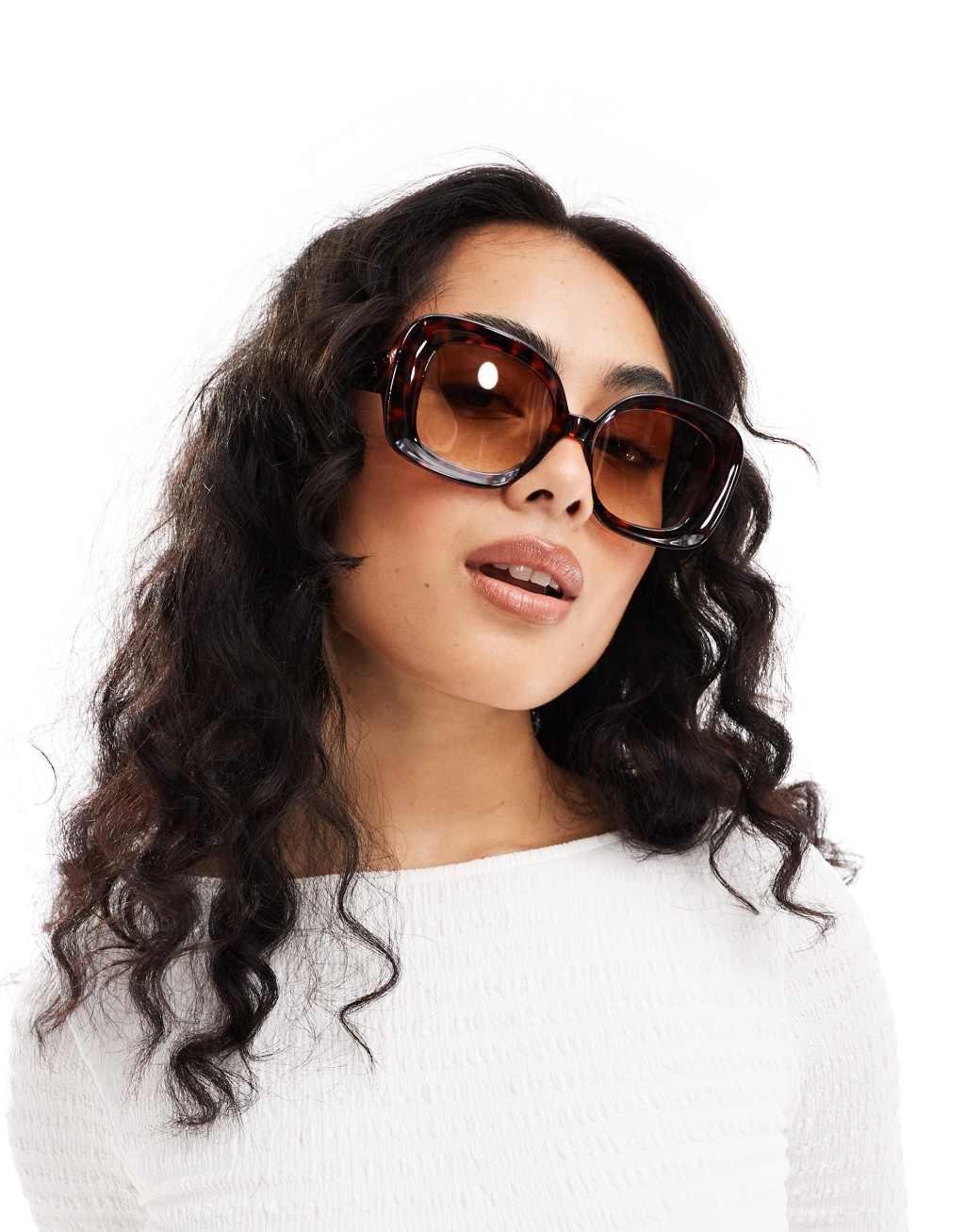 AIRE X ASOS celestial square sunglasses in dark tort Product Image