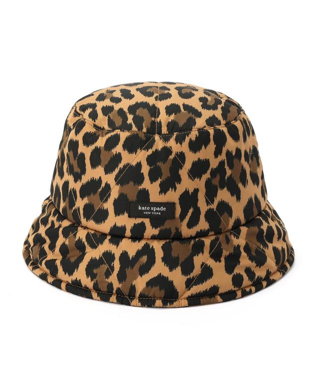 Kate Spade New York Womens Classic Leopard Quilted Bucket Hat Product Image