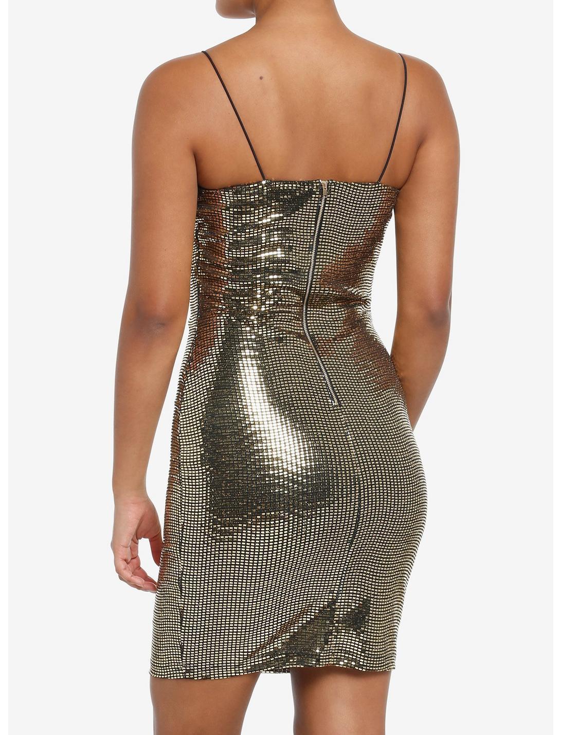 Gold Sequin Mini Dress Product Image