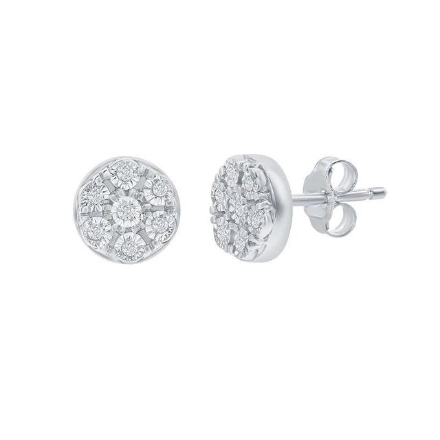 Cluster of Diamonds 5mm Studs (0.02 ct. t.w.) 14 Stones in Sterling Silver Product Image