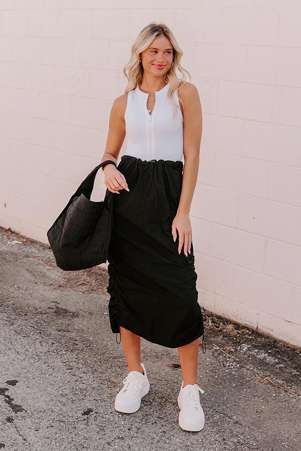 Cool Energy Cargo Midi Skirt in Black Product Image