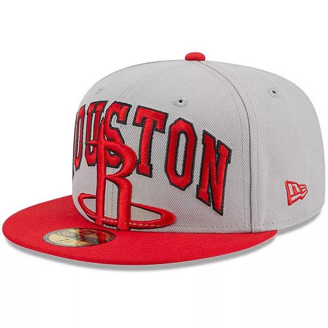 Mens New Era Gray/Red Houston Rockets Tip-Off Two-Tone 59FIFTY Fitted Hat Product Image