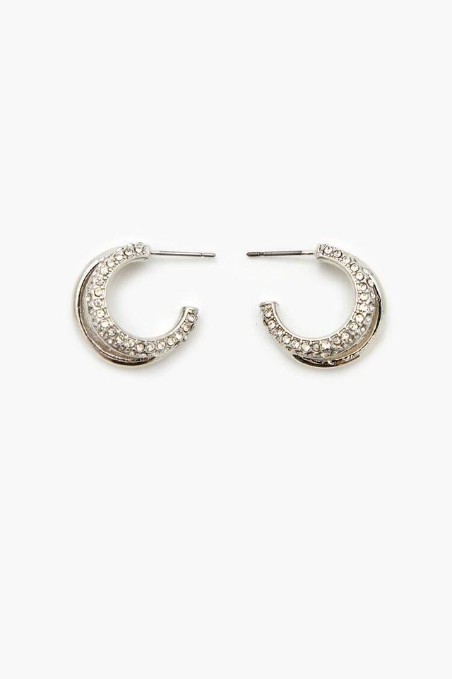 Rhinestone Dual-Hoop Earrings | Forever 21 Product Image