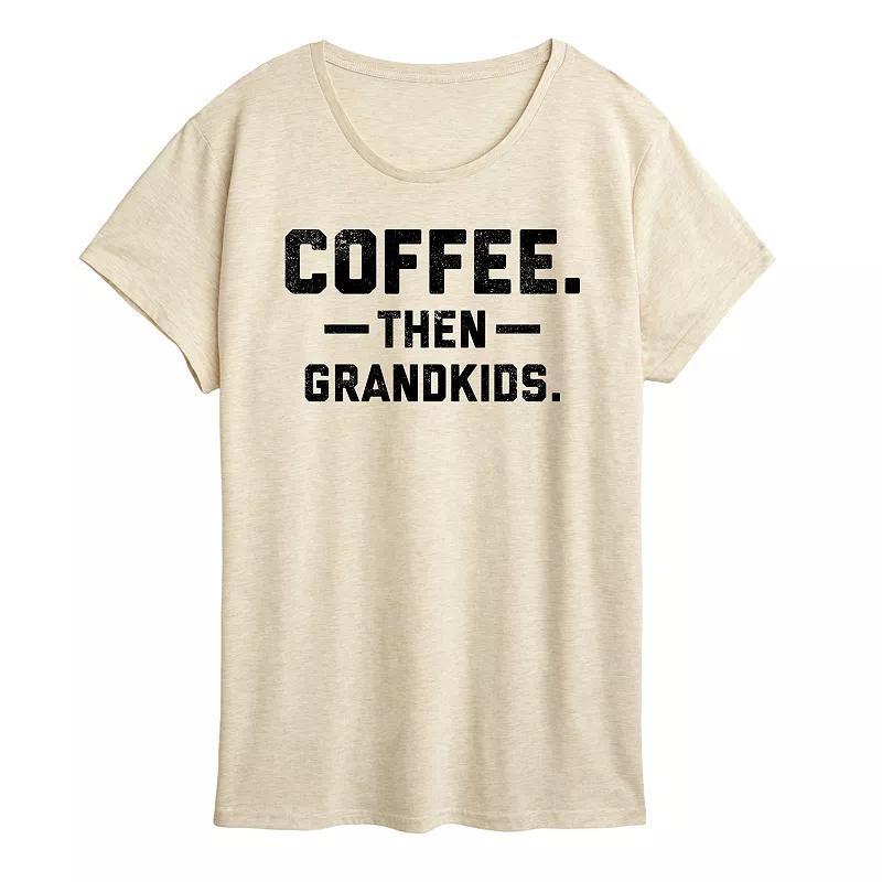 Womens Coffee Then Grandkids Graphic Tee Product Image