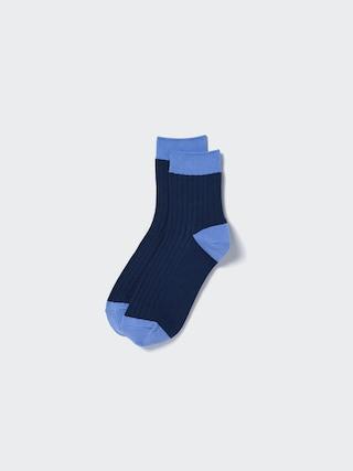 Mens Ribbed Lined Half Socks with Deodorizing Blue US8-US11 UNIQLO US Product Image