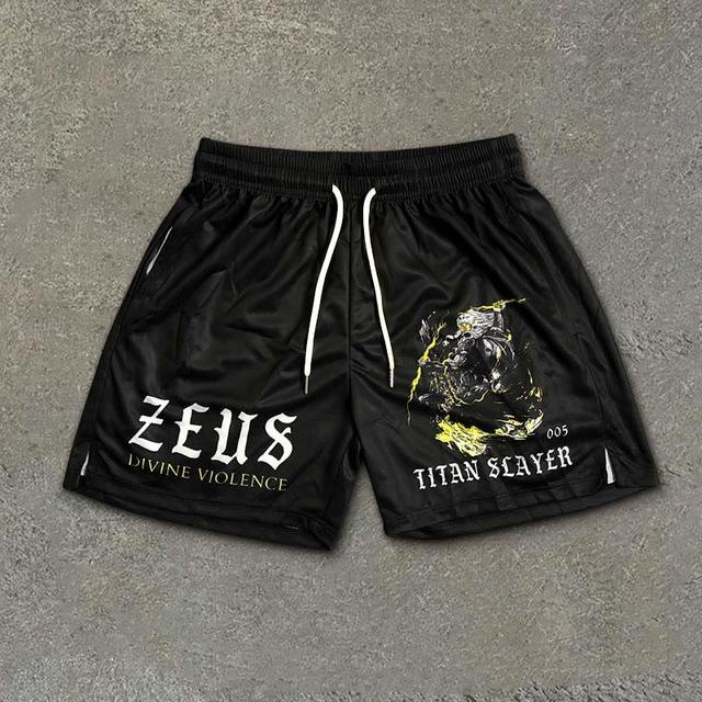 Sopula Zeus Print Casual Street Mesh Shorts Product Image