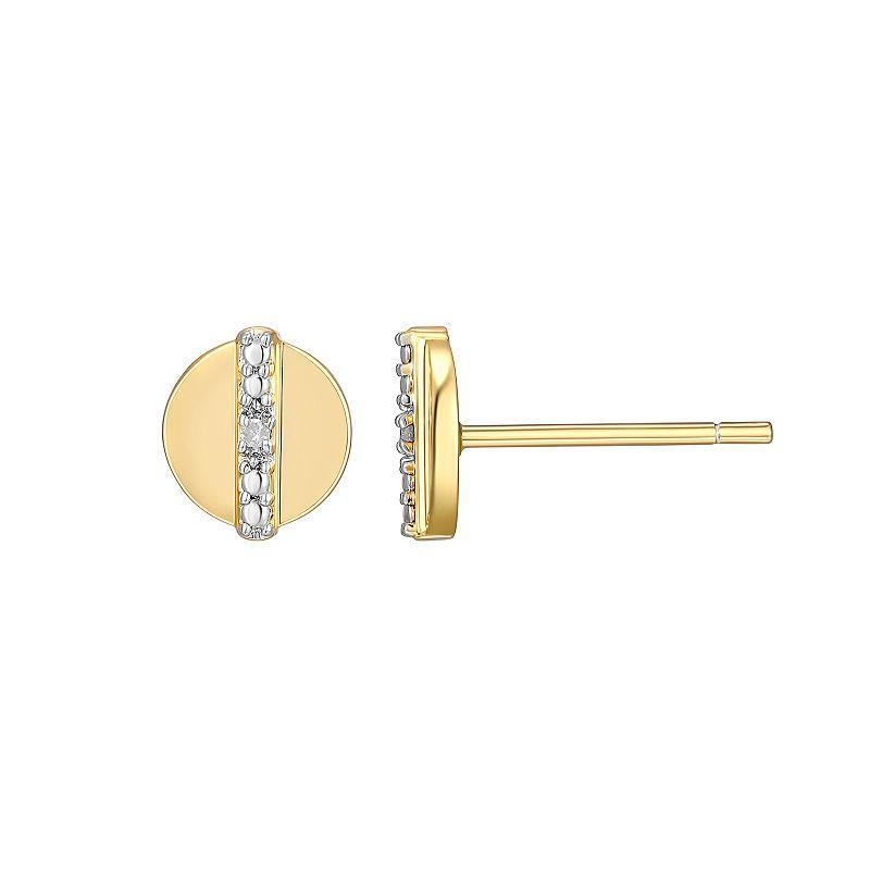 Sarafina Diamond Accent Round Stud Earrings, Womens, Gold Tone White Product Image